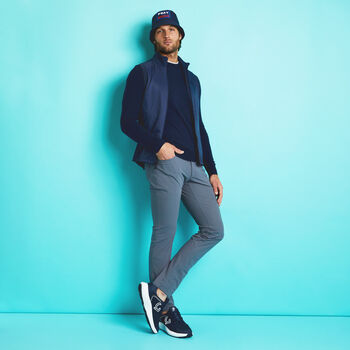 CONTRAST MERINO WOOL BLEND CREWNECK SWEATER