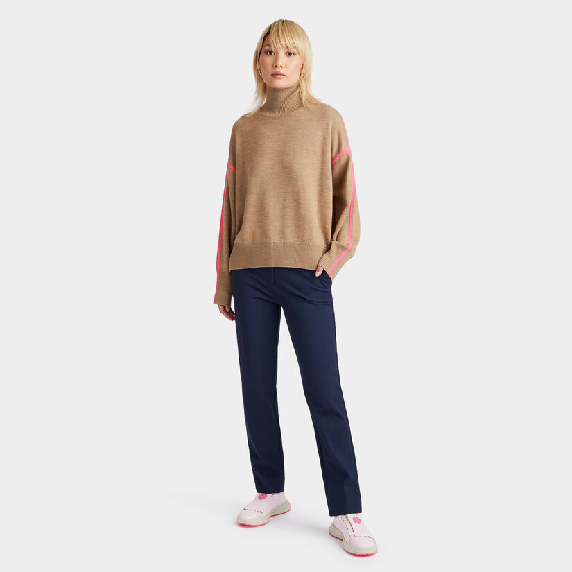 MERINO WOOL CONTRAST STRIPE TURTLENECK SWEATER image number 4