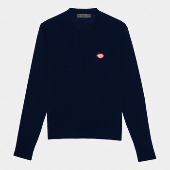 MOTHER GOLFER MERINO WOOL CREWNECK SWEATER
