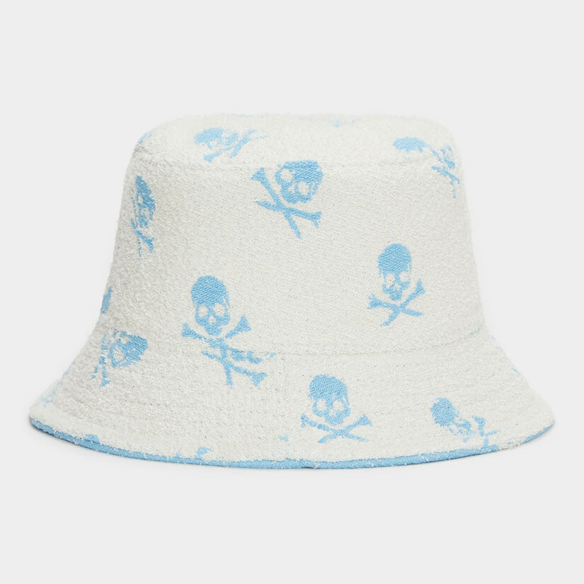 REVERSIBLE INTARSIA SKULL & TEES WOVEN BUCKET HAT image number 3