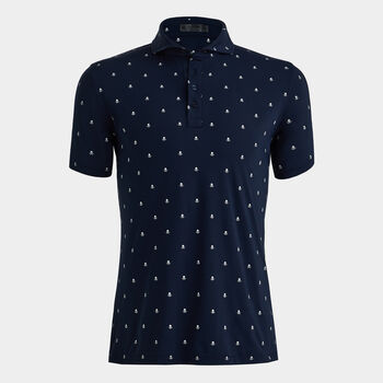SKULL & T'S ICE NYLON MODERN SPREAD COLLAR POLO