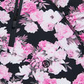 PHOTO FLORAL SILKY TECH NYLON RUCHED QUARTER ZIP PULLOVER image number 6