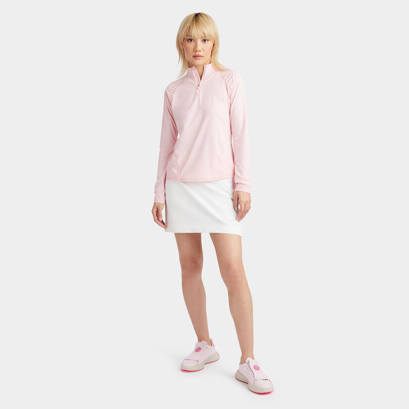 SILKY TECH NYLON RUCHED QUARTER ZIP PULLOVER image number 4