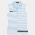 BOLD STRIPE TECH JERSEY SLEEVELESS POLO image number 1