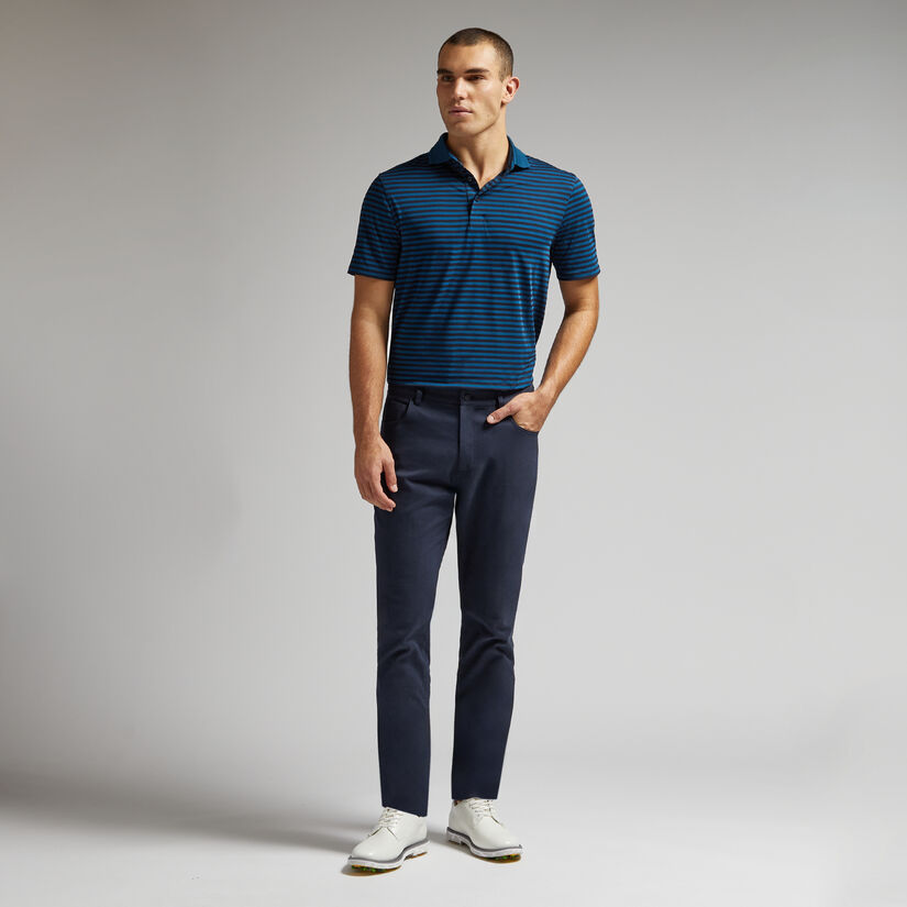 PERFORATED STRIPE TECH JERSEY POLO image number 3
