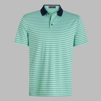 HERRINGBONE STRIPE TECH JERSEY POLO - Alternate Image 1