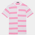 OFFSET STRIPE MODERN SPREAD COLLAR TECH PIQUÉ SLIM FIT POLO image number 1