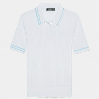CONTRAST COLLAR RIB COTTON BLEND POLO