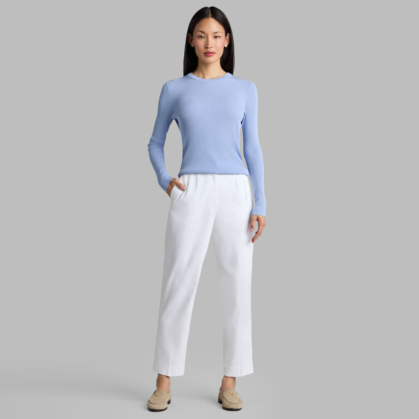LTD RELEASE LINEN CROPPED PLEATED TROUSER image number 3