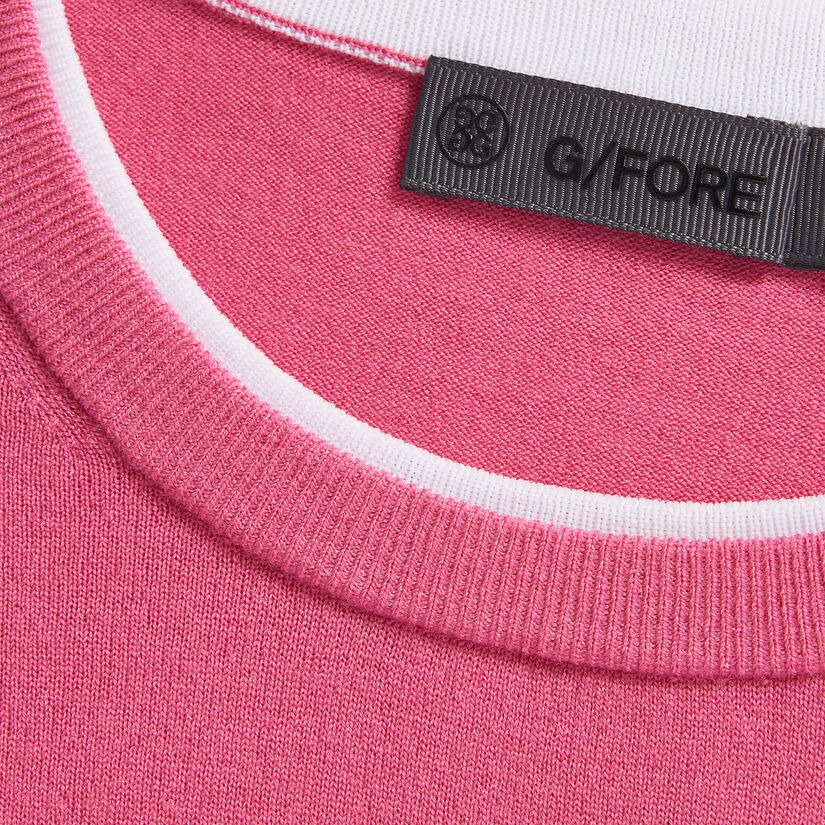 CONTRAST MERINO WOOL BLEND SLIM FIT CREWNECK SWEATER image number 6