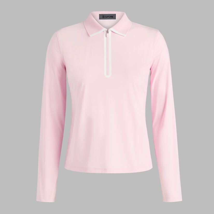 SILKY TECH NYLON LONG SLEEVE ZIP POLO image number 1