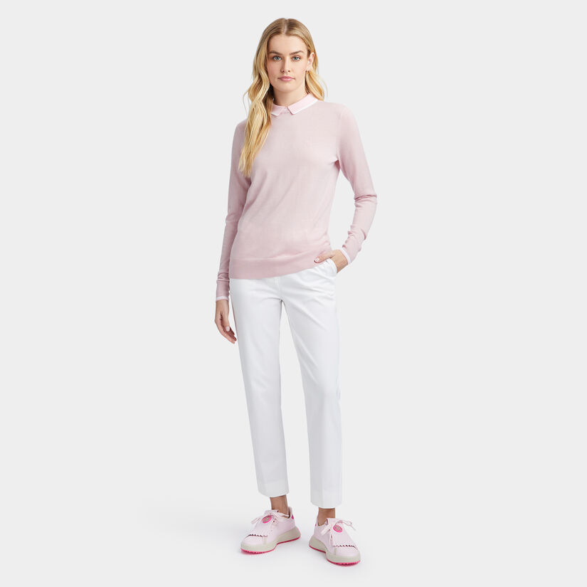 LAYERED MERINO WOOL POLO SWEATER image number 4