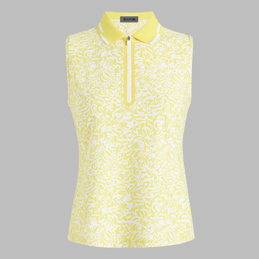 SCRIBBLE TECH PIQU&Eacute; SLEEVELESS POLO image number 1