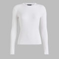 COTTON BLEND RIB KNIT FITTED TOP image number 1