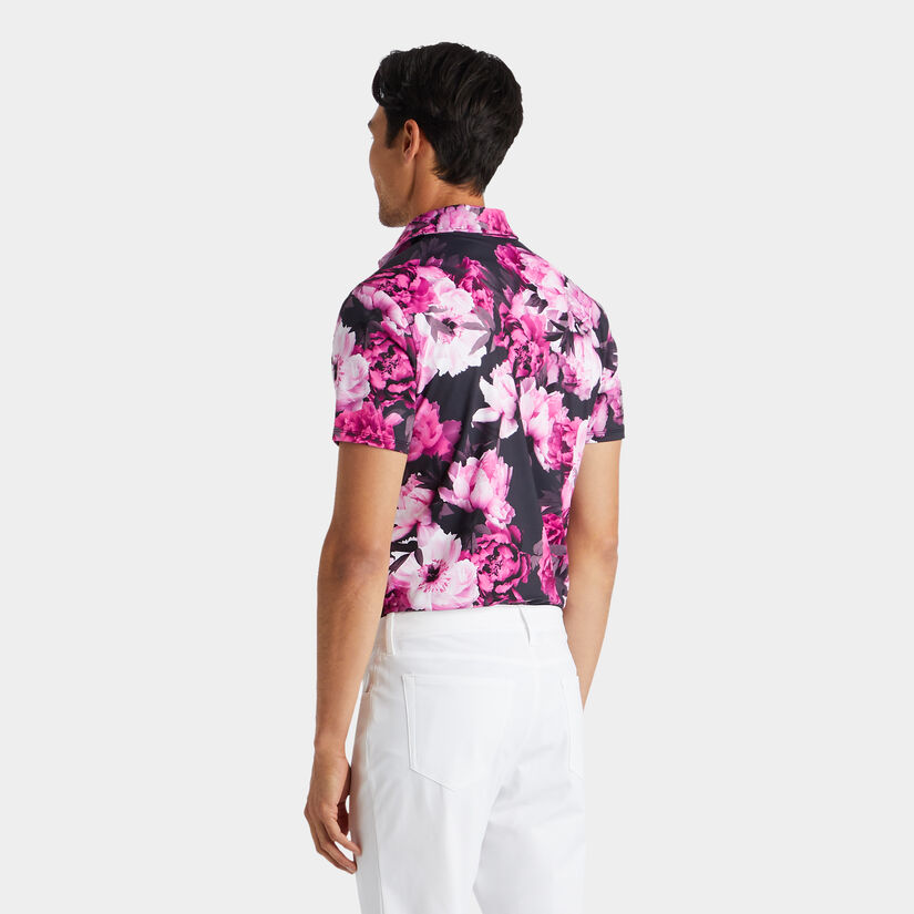 PHOTO FLORAL TECH JERSEY MODERN SPREAD COLLAR POLO image number 5