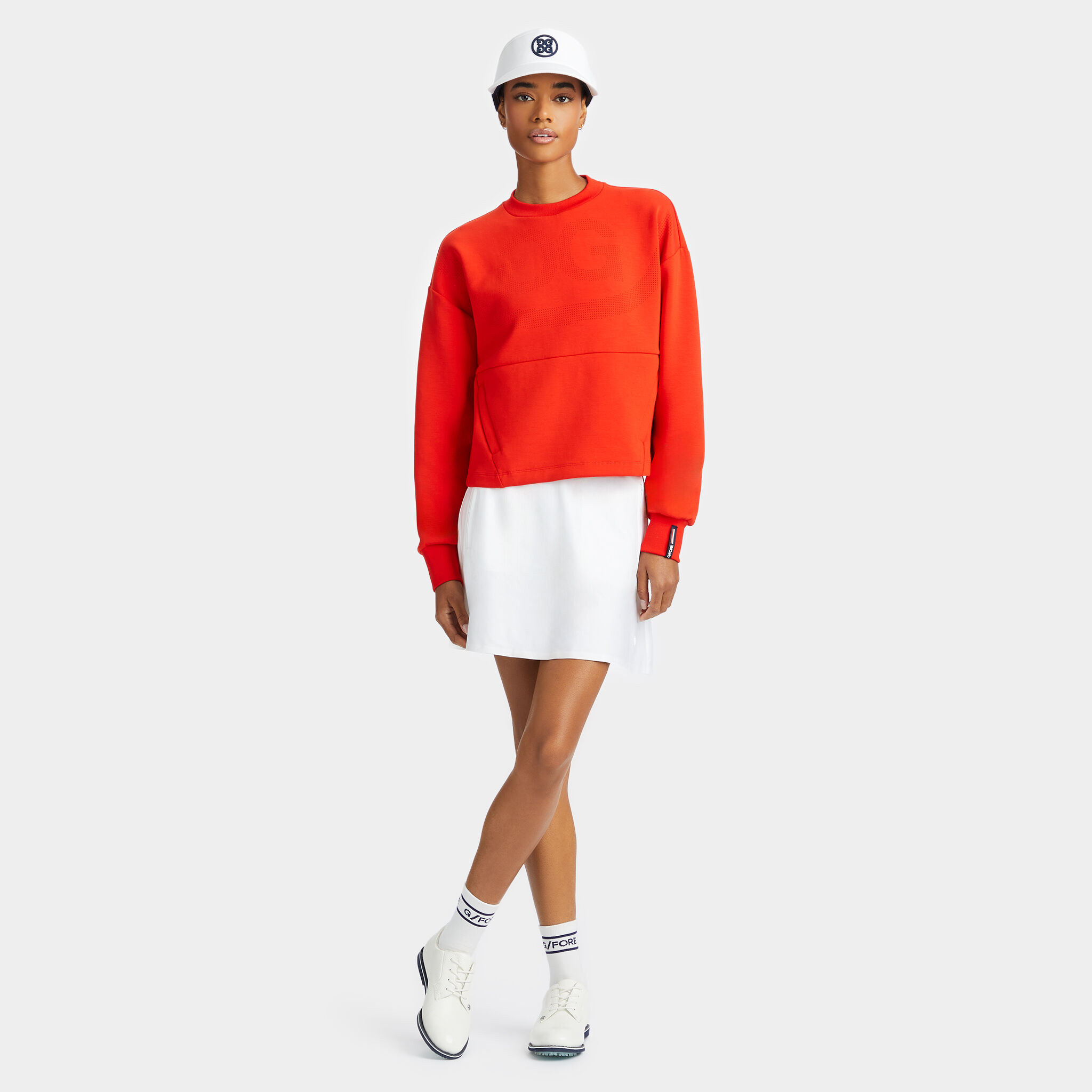 DOUBLE KNIT PERFORATED CIRCLE G S OPS SWEATSHIRT WOMEN S