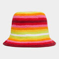 STRIPED CIRCLE G'S CROCHET BUCKET HAT image number 2