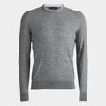 CONTRAST MERINO WOOL BLEND CREWNECK SWEATER image number 1