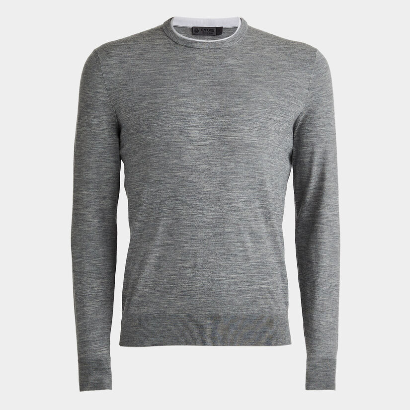 CONTRAST MERINO WOOL BLEND CREWNECK SWEATER image number 1