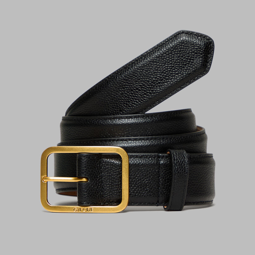 MEN'S METAL TEES PEBBLE LEATHER BELT image number 1