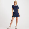 PLEATED CONTRAST COLLAR PIQUÉ POLO DRESS image number 4