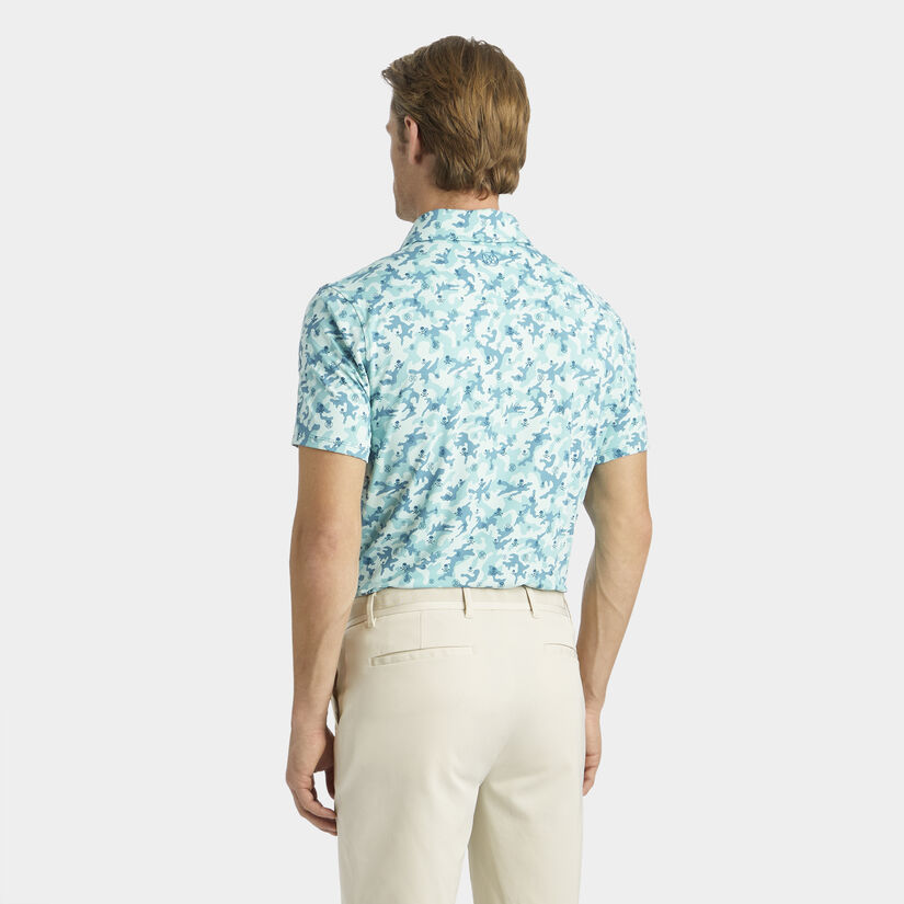 MAPPED ICON CAMO TECH JERSEY MODERN SPREAD COLLAR POLO image number 5