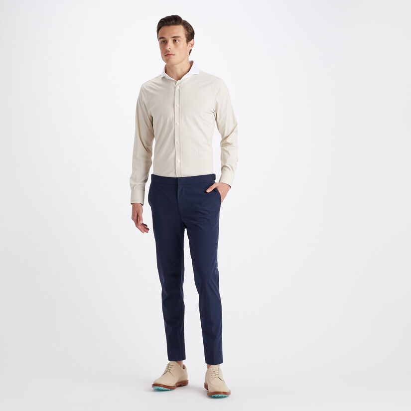CONTRAST MODERN SPREAD COLLAR NYLON WOVEN SLIM FIT SHIRT image number 4