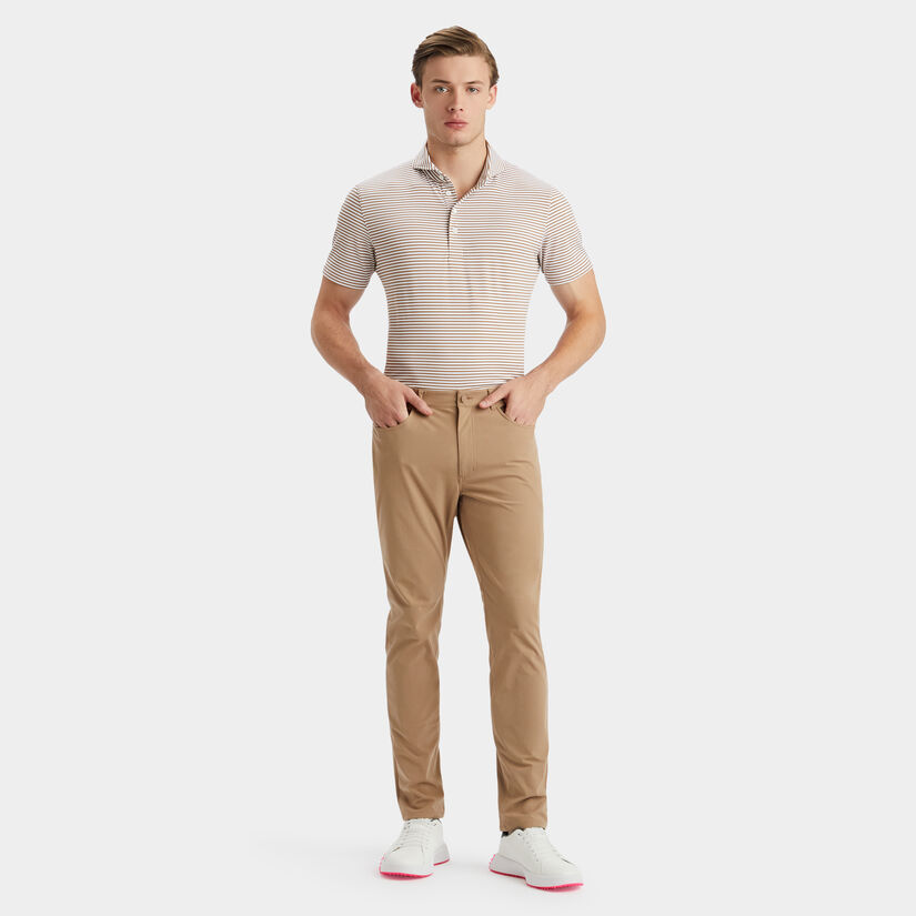 FEEDER STRIPE TECH PIQUÉ MODERN SPREAD COLLAR POLO image number 4