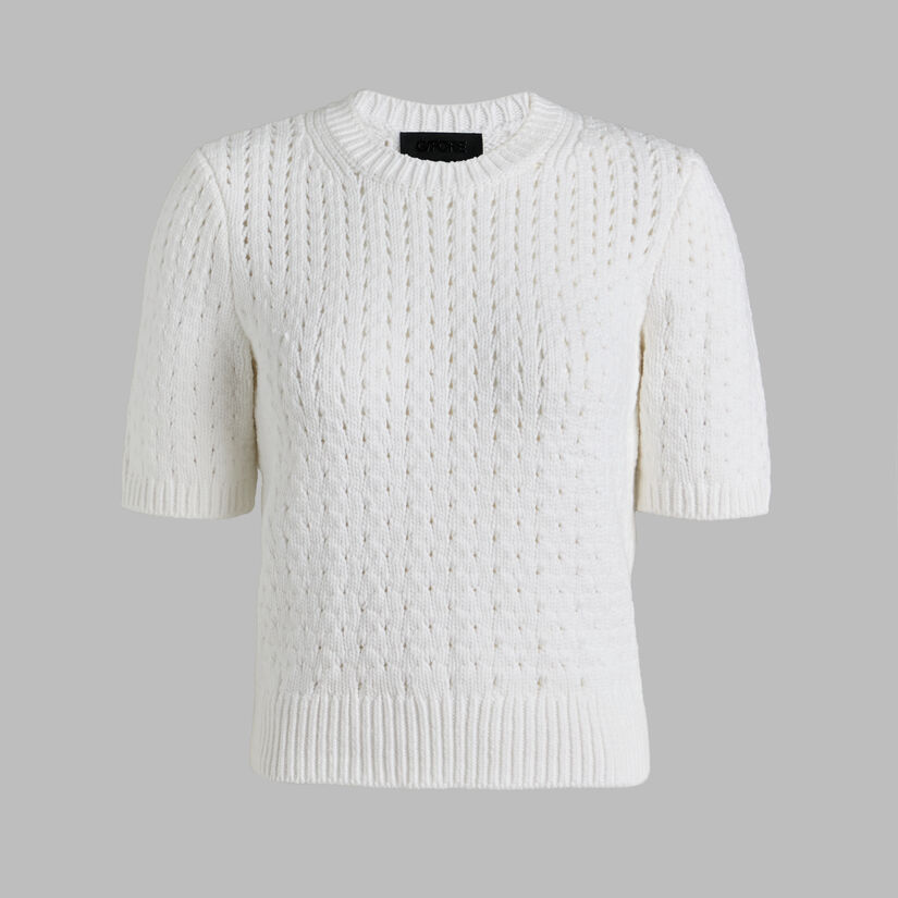 LTD RELEASE VILLA COTTON BLEND CROPPED SHORT SLEEVE SWEATER image number 1