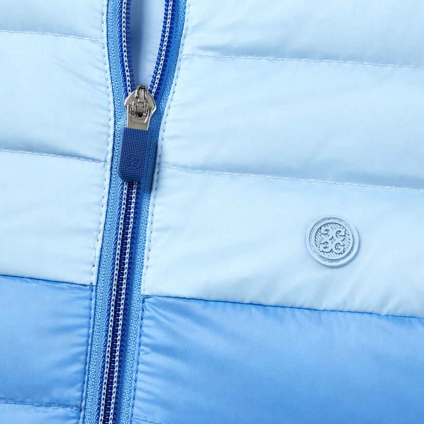 COLOUR BLOCK LIGHTWEIGHT DOWN PUFFER VEST image number 5