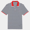 PERFORATED STRIPE RIB COLLAR TECH JERSEY SLIM FIT POLO image number 1