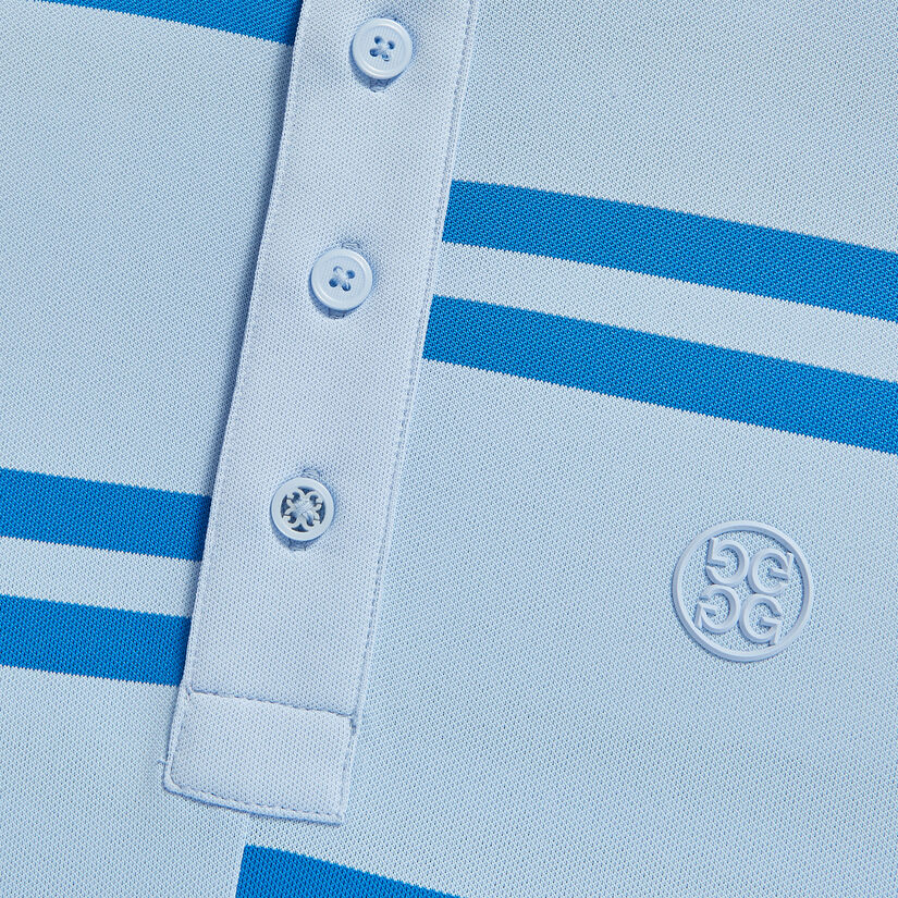 OFFSET STRIPE MODERN SPREAD COLLAR TECH PIQUÉ SLIM FIT POLO image number 6