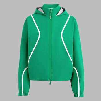 PANELED WATER REPELLENT HOODED JACKET