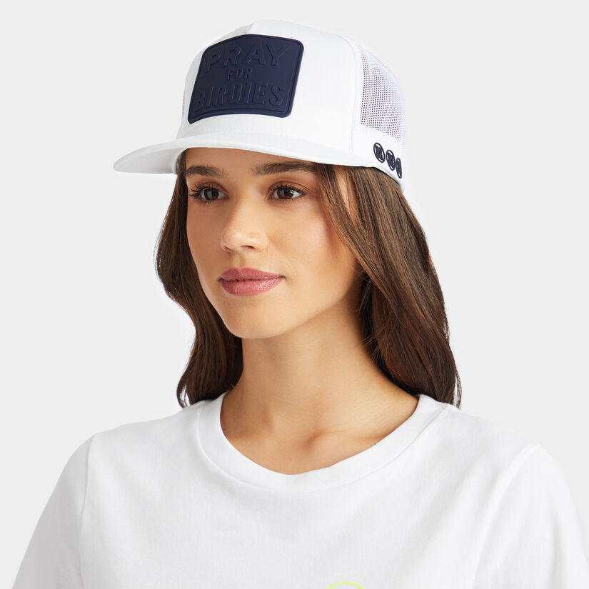 PRAY FOR BIRDIES STRETCH TWILL SNAPBACK TRUCKER HAT image number 8