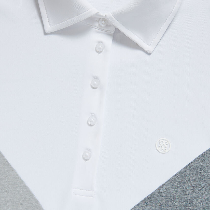 COLOUR BLOCK V MÉLANGE TECH JERSEY POLO image number 6