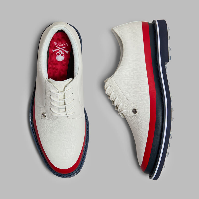 MEN'S GALLIVANTER TUXEDO STRIPE LEATHER GOLF SHOE image number 1