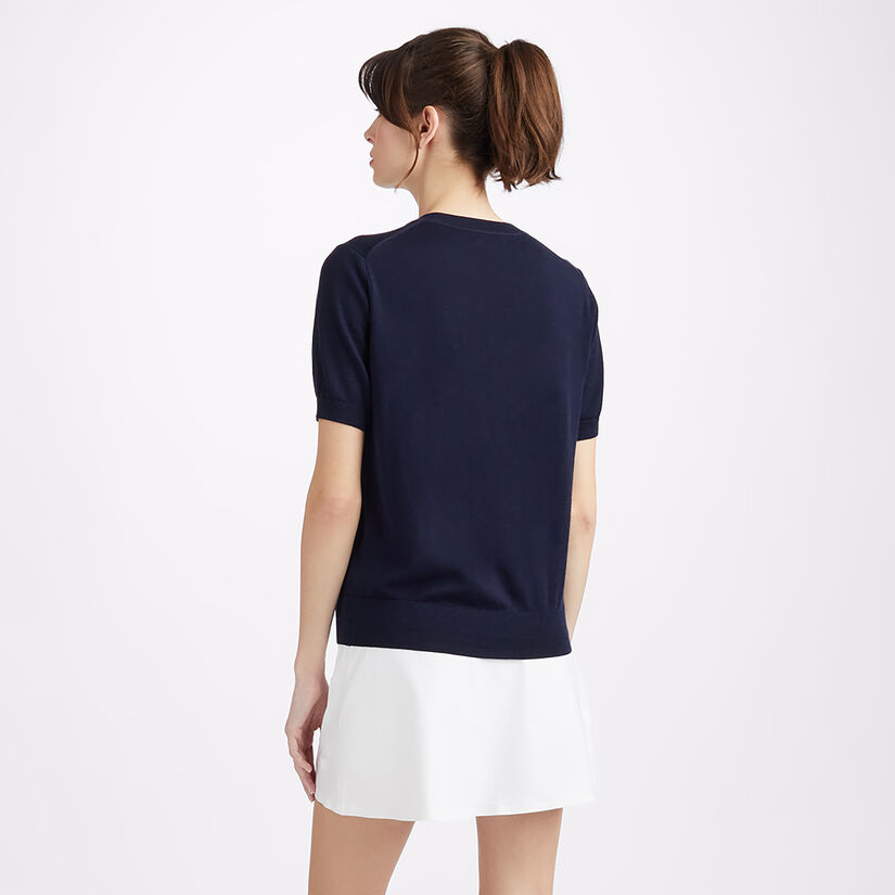 LIMITED EDITION U.S. OPEN MERINO WOOL EASY CARE SHORT SLEEVE SWEATER image number 5