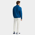 CONTRAST V NECK MERINO WOOL QUARTER ZIP SWEATER image number 4