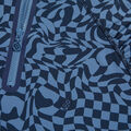 DISTORTED CHECK SILKY TECH NYLON RUCHED QUARTER ZIP PULLOVER image number 6