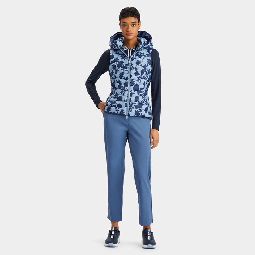 TONAL FLORAL NYLON PUFFER VEST image number 4