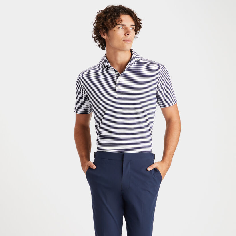 FEEDER STRIPE MODERN SPREAD COLLAR TECH PIQUÉ SLIM FIT POLO image number 3