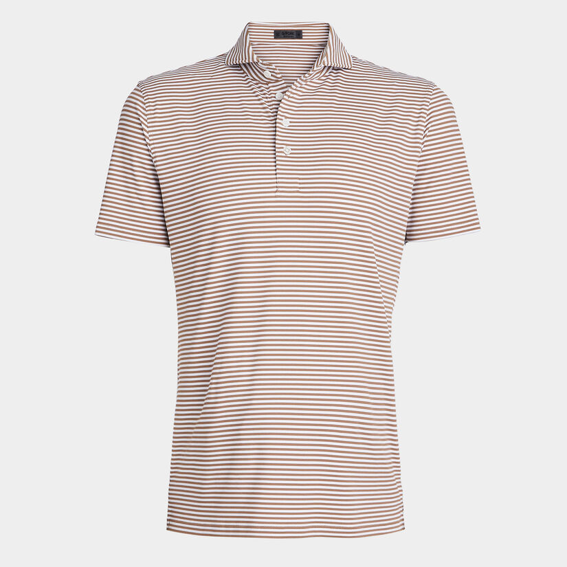 FEEDER STRIPE TECH PIQUÉ MODERN SPREAD COLLAR POLO image number 1
