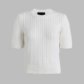 LTD RELEASE VILLA COTTON BLEND CROPPED SHORT SLEEVE SWEATER