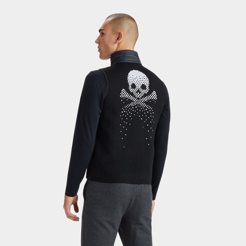 PIXELATED SKULL & TEES MERINO WOOL FULL ZIP VEST image number 5