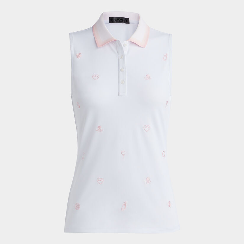 EMBROIDERED TECH PIQUÉ SLEEVELESS POLO image number 1