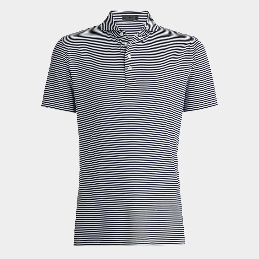 FEEDER STRIPE MODERN SPREAD COLLAR TECH PIQUÉ SLIM FIT POLO image number 1