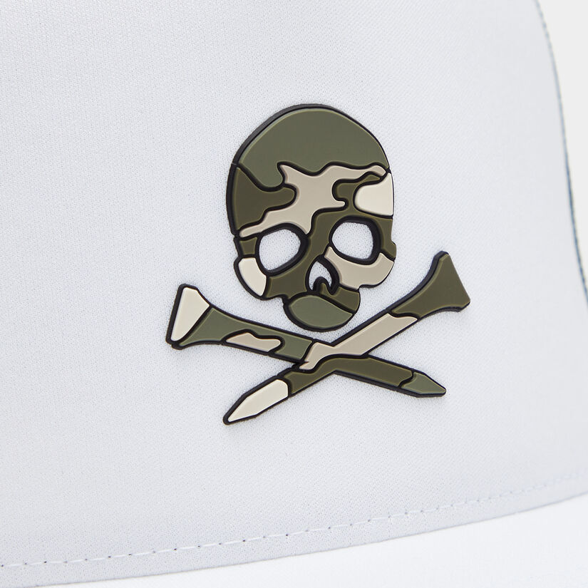 CAMO SKULL & TEES INTERLOCK KNIT TALL TRUCKER HAT image number 6