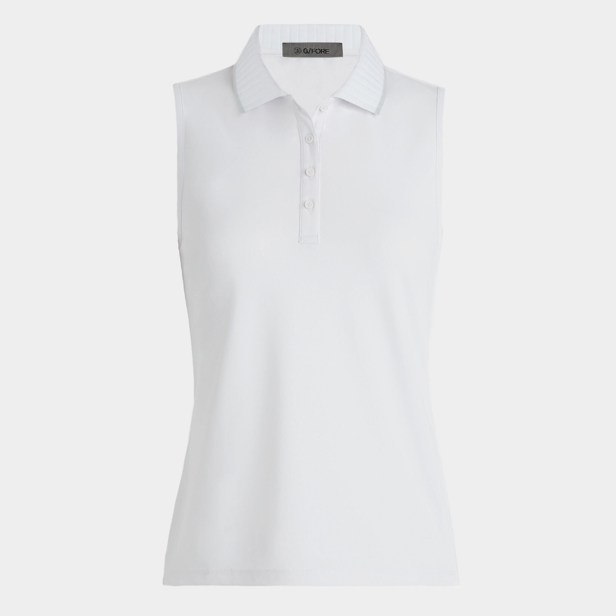 PLEATED COLLAR TECH PIQUE SLEEVELESS POLO WOMEN S POLO SHIRTS G FORE