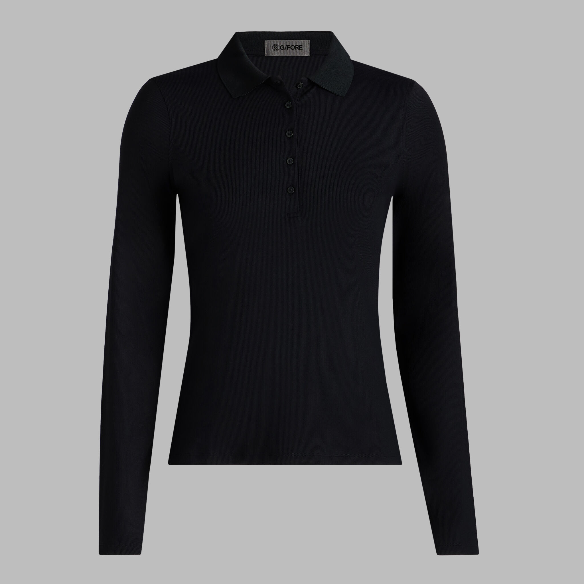 RIBBED TECH NYLON LONG SLEEVE POLO | WOMEN'S POLO SHIRTS | G