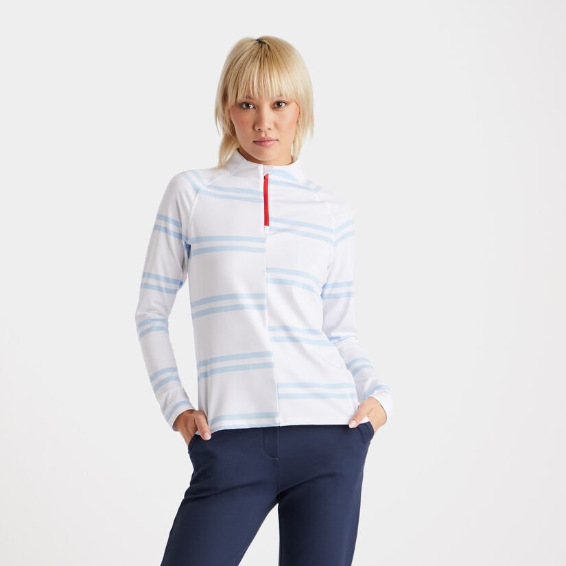 OFFSET STRIPE TECH JERSEY QUARTER ZIP PULLOVER image number 3